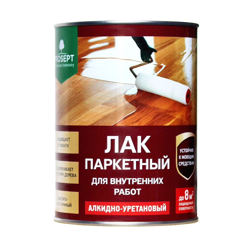 Лак по дереву паркетный алкидно-уретановый, глянцевый, Prosept 0,9л(057-09)