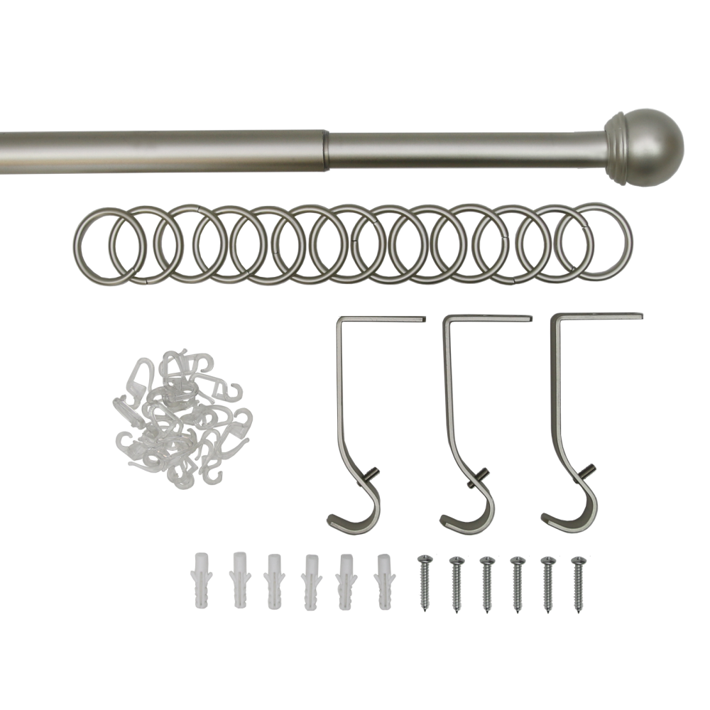 Карниз телескоп 1-рядный Болонья Сатин 160-300см