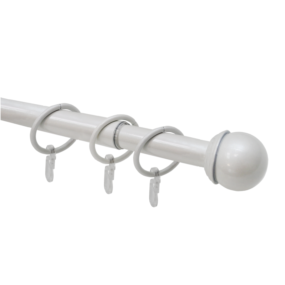 Карниз телескоп 1-рядный Болонья Жемчужный 160-300см