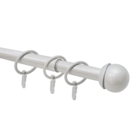 Карниз телескоп 1-рядный Болонья Жемчужный 160-300см