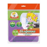 Салфетка для мебели 30*30см микрофибра Умничка