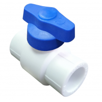 ППР Кран шаровый 20 белый стандартнопроходной с синей ручкой (100/20) Valfex 20255020B