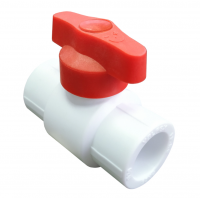 ППР Кран шаровый 25 белый стандартнопроходной с красной ручкой (60/15) Valfex 20255025R