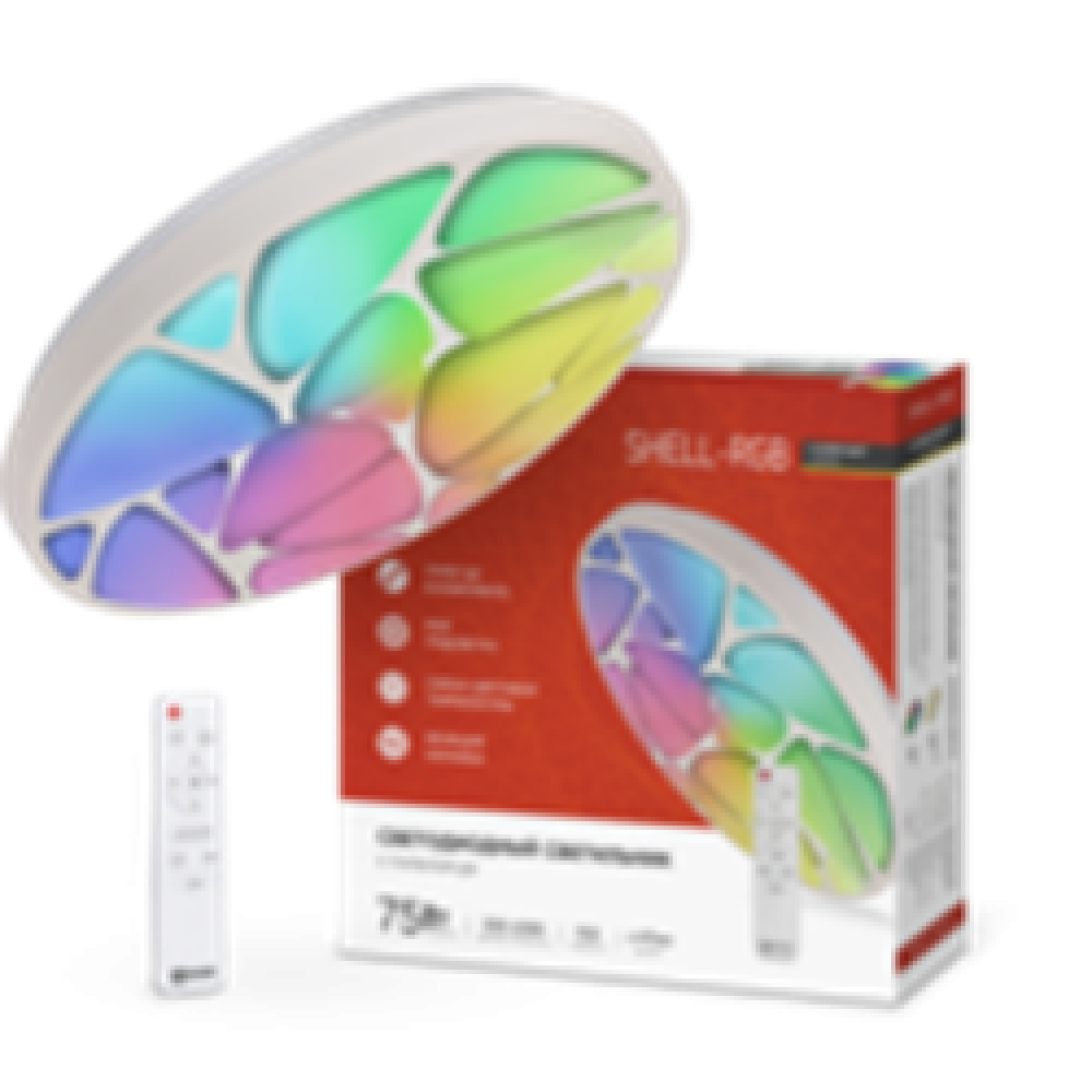 Светильник светодиодный COMFORT SHELL-RGB 75Вт 3000-6500К 6000лм 230В 495х85мм с пультом ДУ