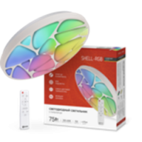 Светильник светодиодный COMFORT SHELL-RGB 75Вт 3000-6500К 6000лм 230В 495х85мм с пультом ДУ