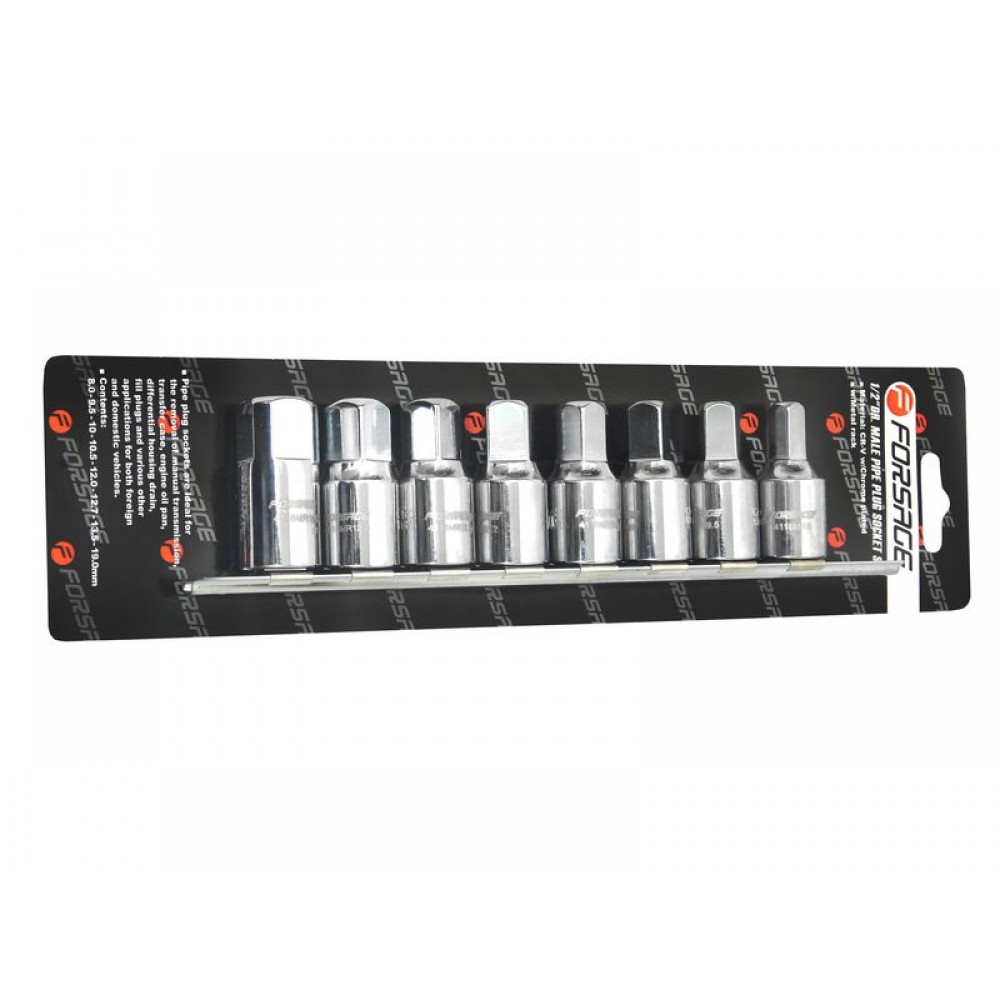 Набор головок-квадратов для маслосливных пробок 8пр. 1/2" (8,9.5,10,10.5,12,12.7,13.5,19мм) F-4118MR