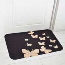 Коврик влаговпит. 50х80 Велюр БАБОЧКИ черный