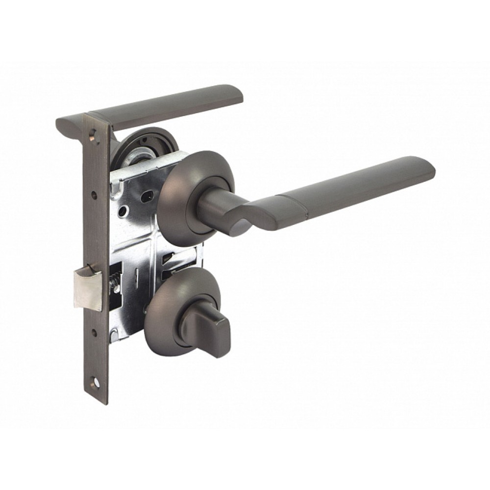 Комплект для двери FZ SET 49L 170 ВК GF ручка+защелка+фиксатор графит 115360