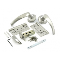 Комплект для двери FZ SET 03-С 100 2Н SN ручка+защелка мат.никель 113432