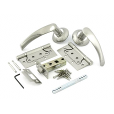 Комплект для двери FZ SET 03-С 100 2Н SN ручка+защелка мат.никель 113432