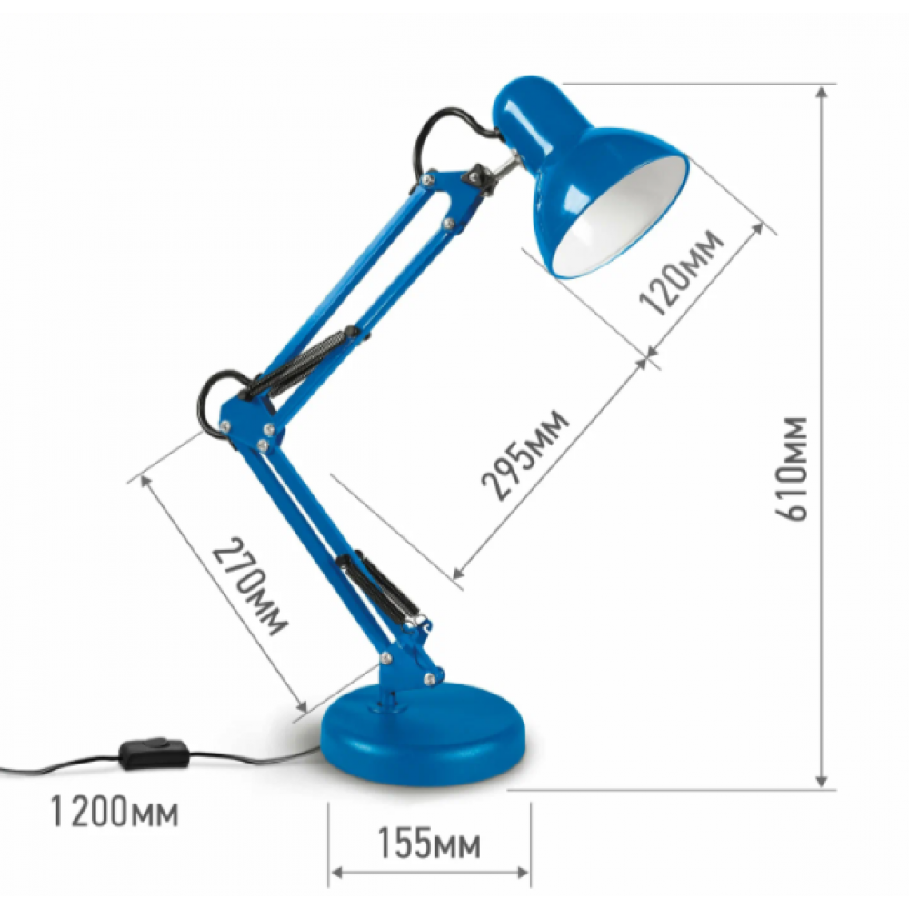 Светильник настольный под лампу СНO-15ТС на основании СИНИЙ Светильник настольный под лампу СНO-15ТС на основании СИНИЙ
