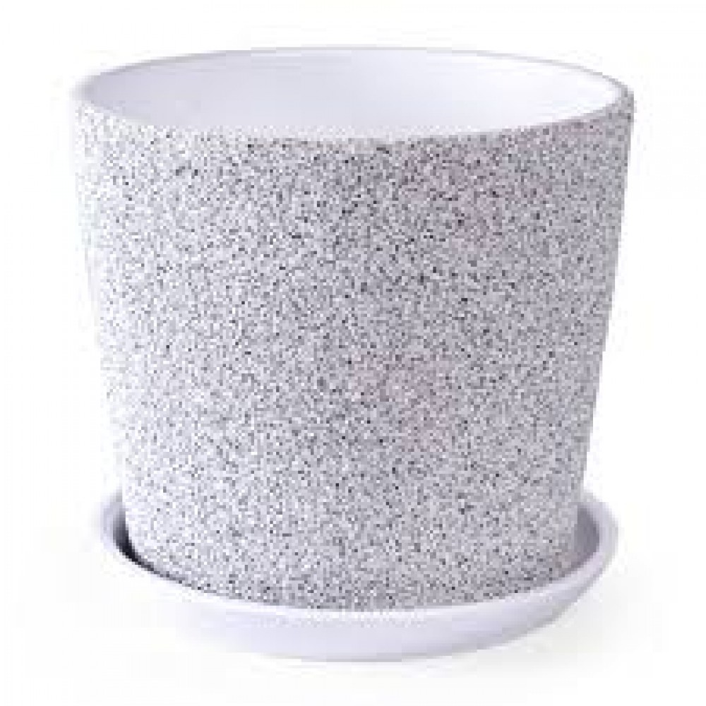 Кашпо керамическое Флок серый №5 д22 низкий конус Кашпо керамическое Флок серый №5 д22 низкий конус