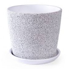 Кашпо керамическое Флок серый №5 д22 низкий конус