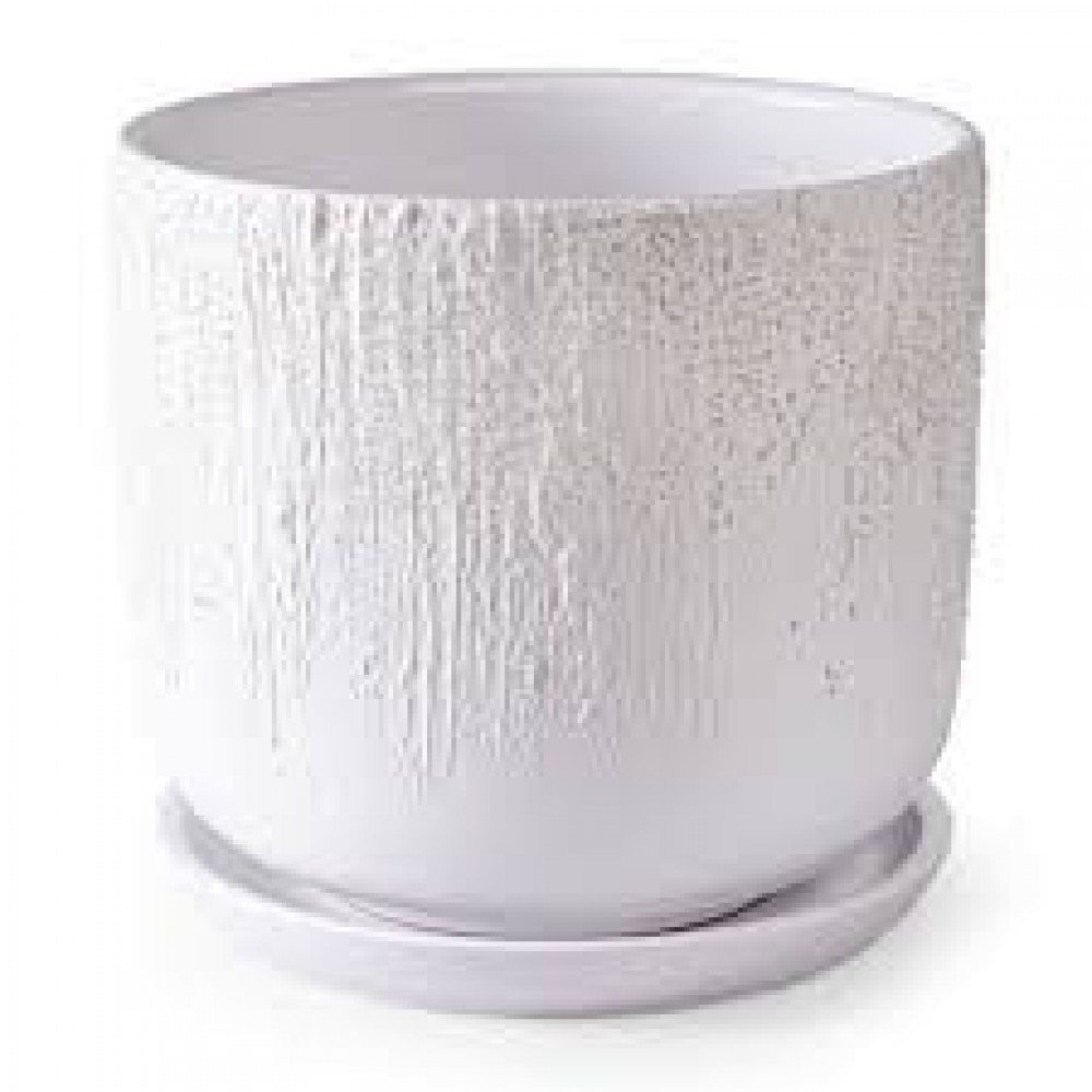Кашпо керамическое Айсберг белый №3 д15 цилиндр Кашпо керамическое Айсберг белый №3 д15 цилиндр