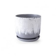 Кашпо керамическое Айсберг серый №2 д12 цилиндр