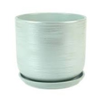 Кашпо керамическое Галактика зеленый №3 д15 цилиндр