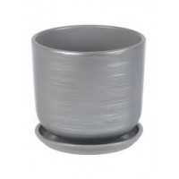 Кашпо керамическое Галактика серый №4 д18 цилиндр