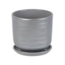 Кашпо керамическое Галактика серый №4 д18 цилиндр