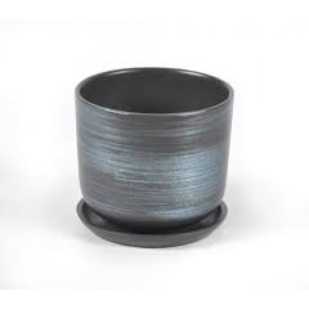 Кашпо керамическое Галактика графит №3 д15 цилиндр Кашпо керамическое Галактика графит №3 д15 цилиндр
