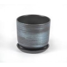 Кашпо керамическое Галактика графит №3 д15 цилиндр