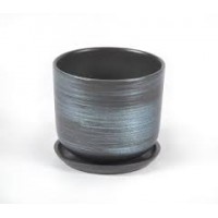Кашпо керамическое Галактика графит №4 д18 цилиндр