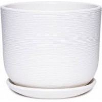 Кашпо керамическое Лава белый №3 д15 цилиндр