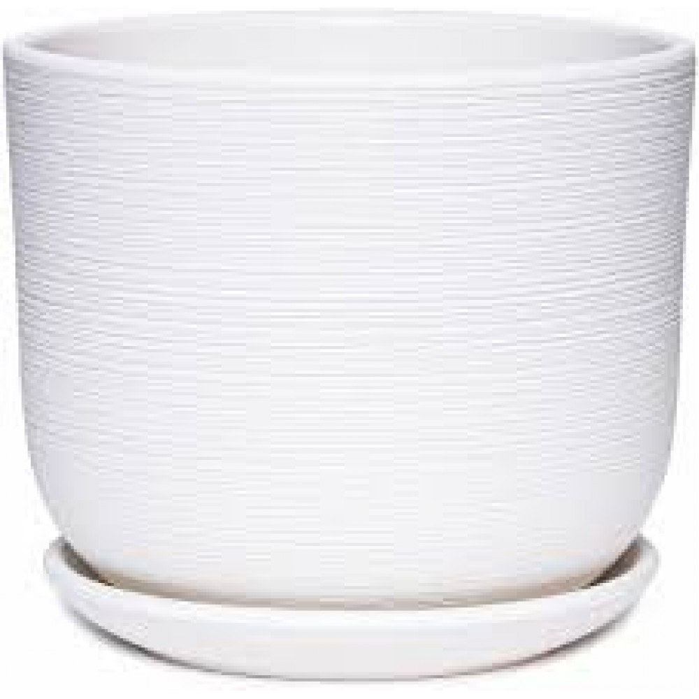 Кашпо керамическое Лава белый №4 д18 цилиндр Кашпо керамическое Лава белый №4 д18 цилиндр