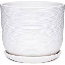Кашпо керамическое Лава белый №4 д18 цилиндр