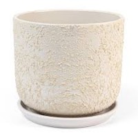 Кашпо керамическое Лава бежевый №3 д15 цилиндр