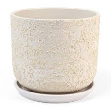 Кашпо керамическое Лава бежевый №4 д18 цилиндр