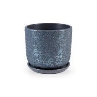Кашпо керамическое Лава графит №3 д15 цилиндр