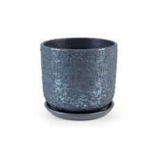 Кашпо керамическое Лава графит №3 д15 цилиндр