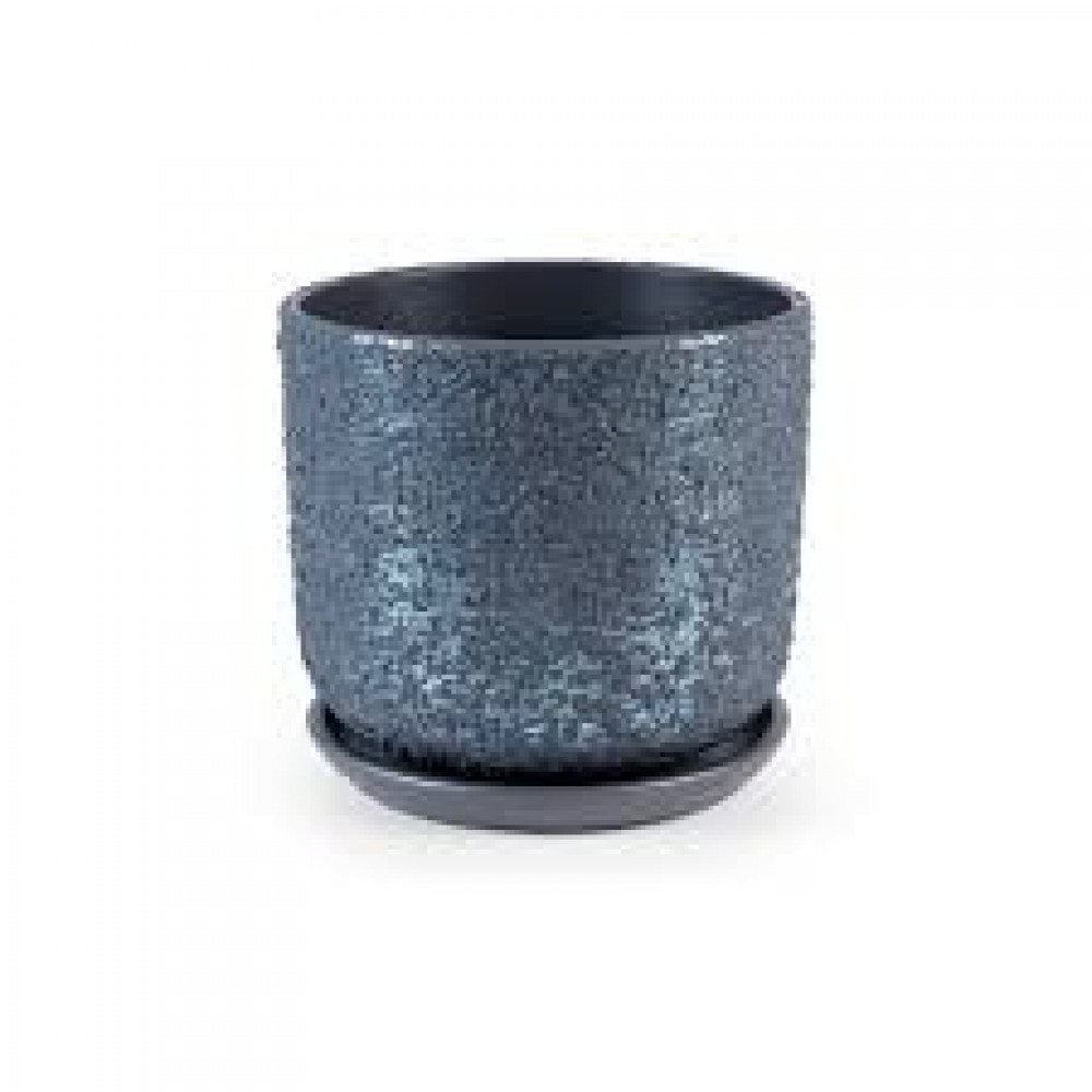 Кашпо керамическое Лава графит №4 д18 цилиндр Кашпо керамическое Лава графит №4 д18 цилиндр