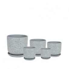 Кашпо керамическое Серый камень №6 д26 цилиндр
