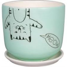 Кашпо керамическое Мяун микс №3 д15 цилиндр