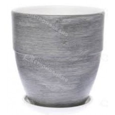 Кашпо керамическое Лофт графит №6 д26 высокий овал
