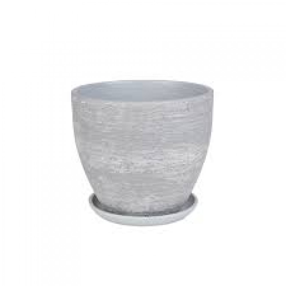 Кашпо керамическое Лофт серый №6 д26 высокий овал Кашпо керамическое Лофт серый №6 д26 высокий овал