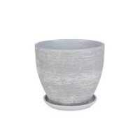 Кашпо керамическое Лофт серый №6 д26 высокий овал
