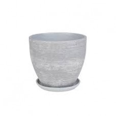 Кашпо керамическое Лофт серый №6 д26 высокий овал