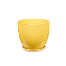 Кашпо керамическое Колор желтый №3 д15 высокий овал