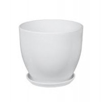 Кашпо керамическое Колор белый №3 д15 высокий овал
