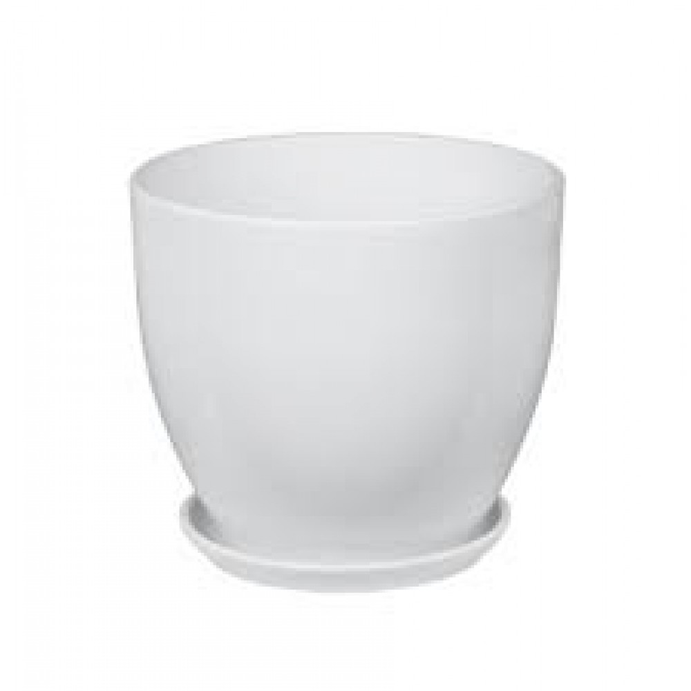 Кашпо керамическое Колор белый №4 д18 высокий овал Кашпо керамическое Колор белый №4 д18 высокий овал