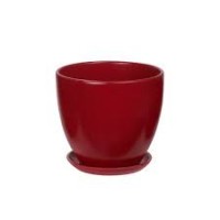Кашпо керамическое Колор красный №4 д18 высокий овал