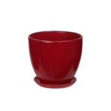 Кашпо керамическое Колор красный №4 д18 высокий овал