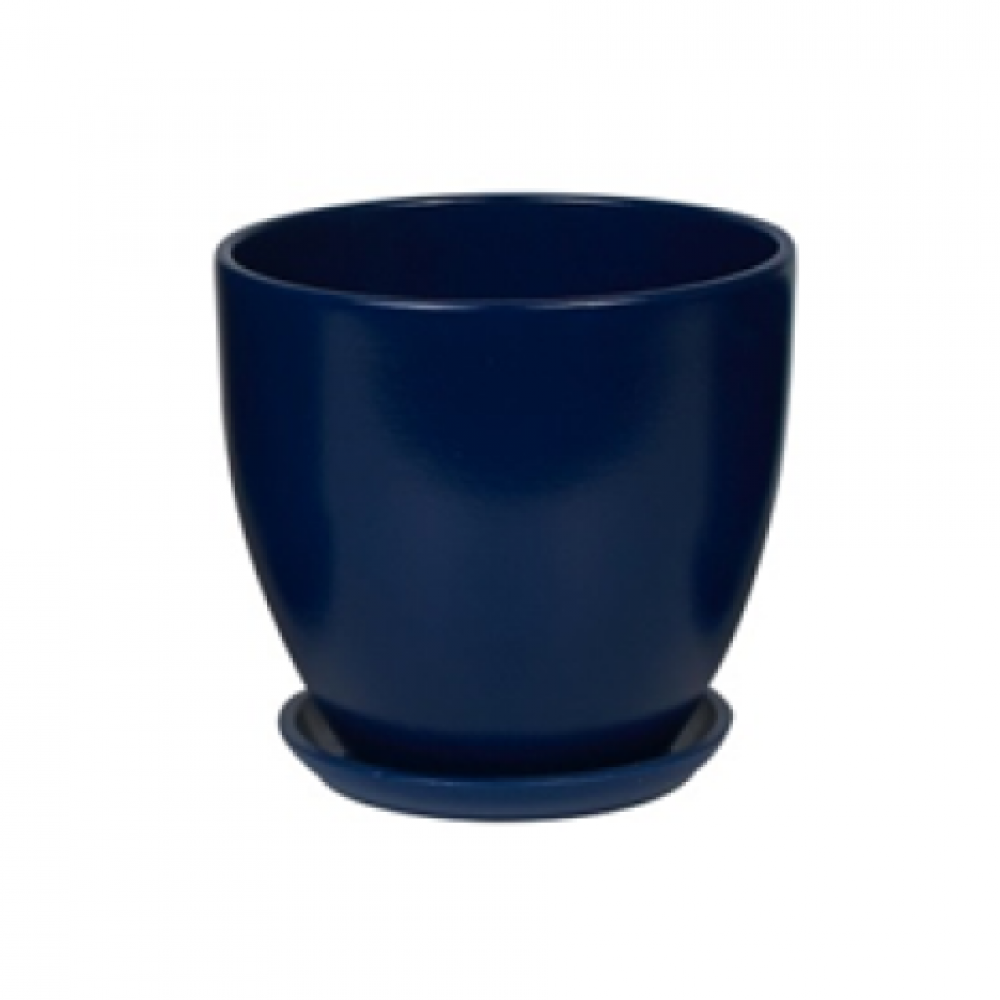Кашпо керамическое Колор синий №3 д15 высокий овал Кашпо керамическое Колор синий №3 д15 высокий овал