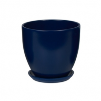 Кашпо керамическое Колор синий №3 д15 высокий овал