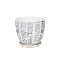 Кашпо керамическое Газета №3 д15 высокий овал