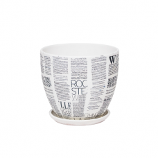 Кашпо керамическое Газета №4 д18 высокий овал