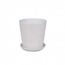 Кашпо керамическое Лофт белый №5 д22 конус