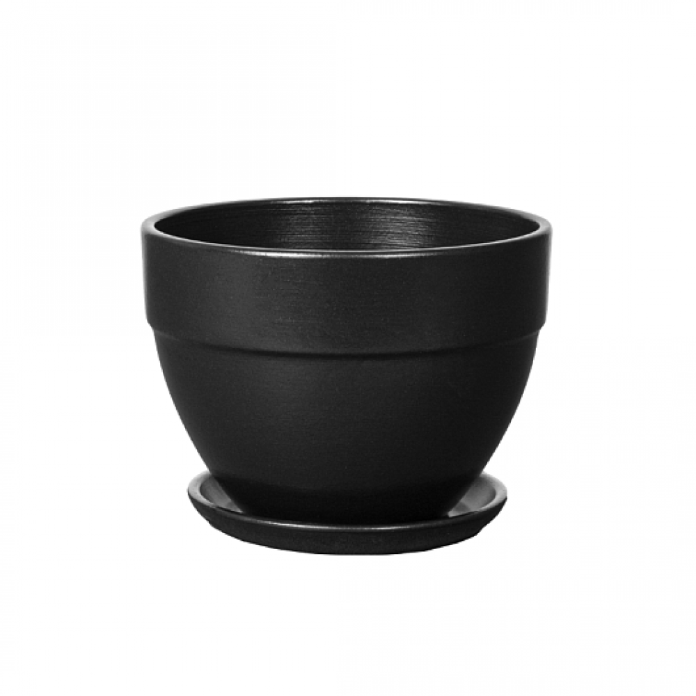 Кашпо керамическое Блэк №3 д15 овал борт Кашпо керамическое Блэк №3 д15 овал борт